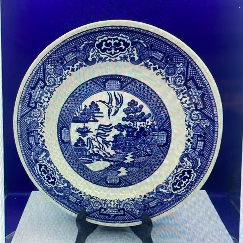 Blue and White Porcelain Dinner Plate